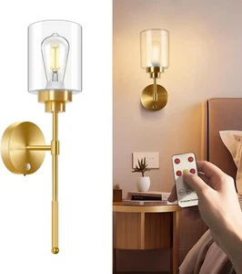 Pack Battery Operated Wall Sconce, Wireless 5200mAh Rechargeable - Picture 1 of 9