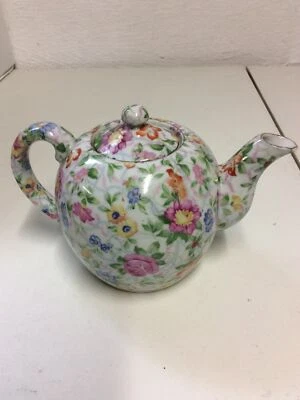 Vintage signed OCCUPIED Japan Chintz Teapot Floral EUC - Image 1 of 4