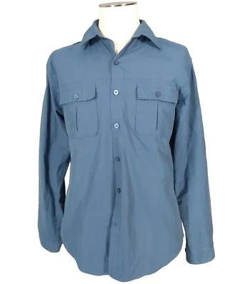 Van Heusen shirt mens medium blue long sleeve outdoor vented fishing adventure - Image 1 of 4
