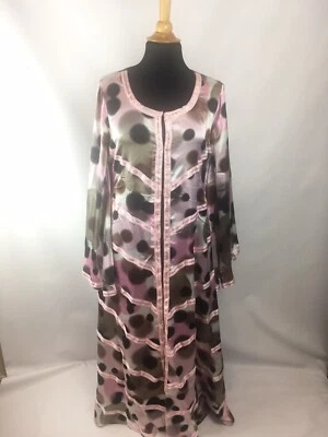 Handmade Moroccan Double Caftan Wedding Gown Kaftan Women Dress Abaya 2 Pc Silk - Image 1 of 4