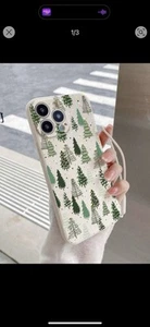 ** iPhone 13 pro case** Cream White** Slim** Pine Trees** - Photo 1 sur 3