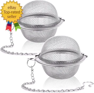 2PCS Stainless Steel Mesh Tea Infuser 2.1 Inch Tea Ball Strainer Tea Diffuser - Picture 1 of 4