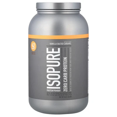 Proteína en polvo cero carbohidratos, caramelo salado de vainilla, 3 lb (1,36 kg) Foto 1 de 2