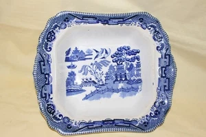Antiguo cuenco para servir verduras de sauce azul cerámica de búfalo 1909 sin tapa excelente - Imagen 1 de 6