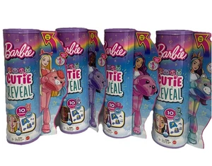 Barbie Cutie Reveal Puppen komplettes Set 4 Einhorn Lama Faultier Bär 11 Zoll Plüsch Neu in OVP - Bild 1 von 9