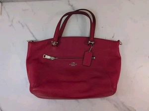 Coach Prairie rot Kiesel Leder zwei Riemen Handtasche Handtasche Beuteltasche - Bild 1 von 8