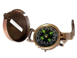 Brújula de latón hecha a mano réplica navegación soldados brújula pulgar militar - Imagen 1 de 5