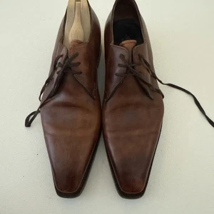 Santoni Limited Edition Schnür Leder Derby Gr. 10 in braun Leder wunderschön - Bild 1 von 13