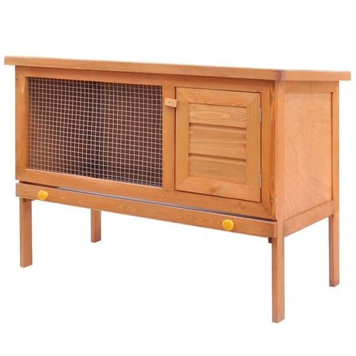 vidaXL Outdoor Rabbit Hutch Small Animal House Pet Cage 1 Layer Wood ...