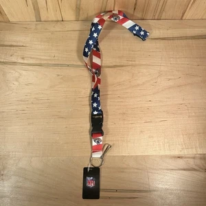 NFL Jacksonville Jaguars on USA Lanyard Detachable Keyring 23"X3/4" NEW - Picture 1 of 4