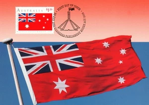 Australian Red Ensign POSTCARD MaxiCard Australia Post FDI Cancelled in Canberra - Picture 1 of 2