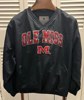 Ole Miss Blue Nylon Pullover Jacket Men Size M - Image 1 of 4