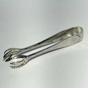 Pinzas de azúcar S. Kirk & Son Old Maryland lisas de plata esterlina 4 3/8" monograma 33 g - Imagen 1 de 6