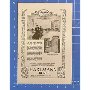Vintage Print Ad Hartman Wardrobe Steamer Trunks Racine WI Ship Sketch 10 x 6.5" - Picture 1 of 1