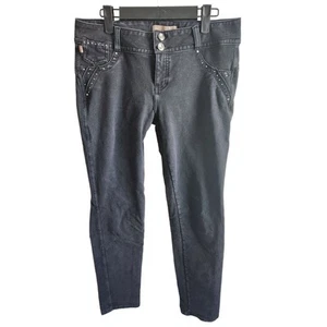 Beverly Jeans Juniors Sz 9 Skinny Jeans Black Gray Studded - Picture 1 of 3