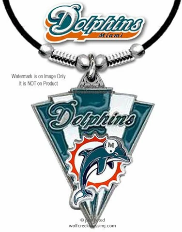 MIAMI DOLPHINS NECKLACE ADJUSTABLE NFL FOOTBALL SPORTS JEWELRY  FREE SHIP #LA' Cover
