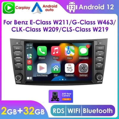 For Mercedes-Benz E-Class 2002-2008 W211 W219 Carplay Player GPS Android 12 32GB - Image 1 of 4