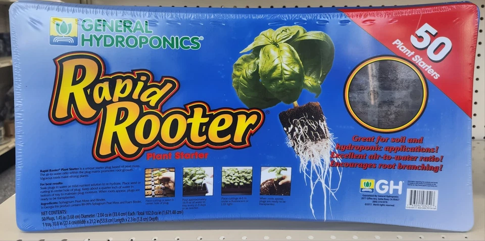 通用 Hydroponics Rapid Rooter 50 插头 + 电池托盘全新免运费 — 第 1/1 张图片