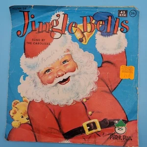 Vintage Peter Pan Records Jingle Bells The Caroleers 45 rpm Record 1966 - Picture 1 of 10