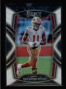 BRANDON AIYUK 2020 PANINI SELECT #266 ROOKIE CLUB LEVEL WHITE PRIZM #/35 FC9142