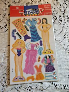 PAPER DOLLS STICKERS 2 SHEETS VINTAGE BY AMERICAN GREETINGS - Picture 1 of 1
