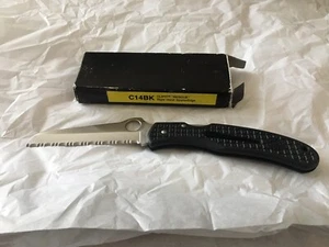 Spyderco Rescue C14BK Black Folding Knife CLIPIT RH Serrated RARE GEN 1 - Picture 1 of 12
