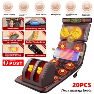 Full Body Heated Massage Mat with 20 Neck Shiatsu Kneading Massage Heads 9 Mode - Picture 1 of 12