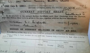 ROYAL NAVY GUNNERY HISTORY SHEET, 1920/30, HMS EXCELLENT PORTSMOUTH - Picture 1 of 7