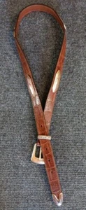 Cintura vintage Brighton tono argento concho pelle marrone western donna media 34 - Foto 1 di 17