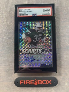 2021 Mosaic Marcus Allen Mosaic Prizm Scripts Auto #S-MA PSA 10 Raiders - Picture 1 of 1