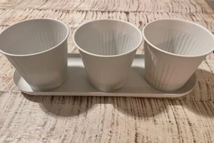 3er Set schöne Kräutergarten Pflanzgefäße Indoor perfekt für jedes Küchenfenster NEU - Bild 1 von 9