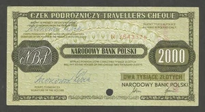 Polen - Reisescheck 2000 Zlotych 80er Jahre; vz+; M-14; eingelöst in der Slowakei - Bild 1 von 2