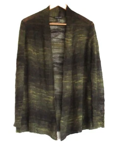 EILEEN FISHER Olive Green Mohair Boucle Knit Open Front Cardigan S Lightweight - Picture 1 of 5