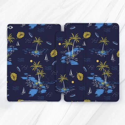 Summer Beach Palm Sea Blue Case For iPad 10.2 Air 3 4 5 Pro 9.7 11 12.9 Mini - Image 1 of 4