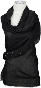 Abendstola Swarovski Elemente Wolle Seide wool silk Schwarz Evening stole Black - Bild 1 von 2