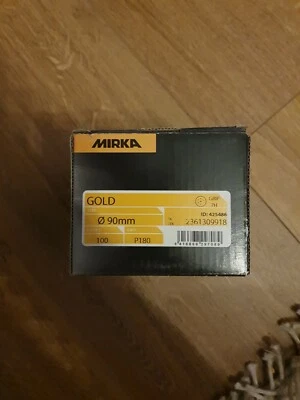 MIRKA GOLD 90mm 7 Hole Sanding discs. 100 PIECES P180 GRIT
