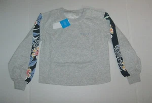 New Roxy Girl's Tell Your Friends Paneled Pullover Sweater Grey Size M, 10 $40 - Picture 1 of 3