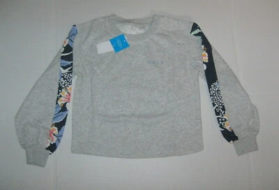 Nuevo Suéter Pullover Gris Roxy Girl's Tell Your Friends Panelado Talla M, 10 $40 Foto 1 de 3