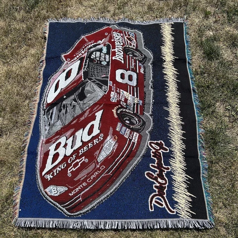 Dale Earnhardt Jr. #8 Throw Blanket Budweiser 44.5" x 58” NASCAR Monte Carlo Cover