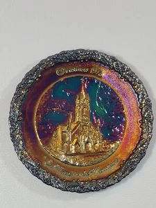 Fenton Carnival Glass 1973 Christmas Plate St Mary's in the Mountains Va City NV - Picture 1 of 6
