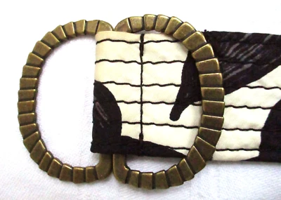 J. Экипаж 100% шелк ремень текстурированный D кольцо пряжка размер S/M черный и белый 2008 стиль - Изображение 1 из 4