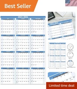 Stylish 2025-2026 Haze Blue Wall Calendar with Thick Paper and Holiday Markings - Picture 1 of 10