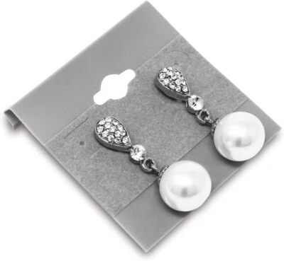 500 PC Grey Plastic Earring Card 2" x 2" Hang Jewelry Display Plain Cards Retail - Image 1 of 4