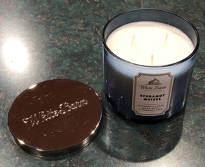 White Barn Bath & Body Works 3-Docht-Kerze ätherische Öle 14,5 Unzen Bergamotte Wasser - Bild 1 von 5