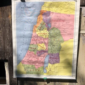 Abingdon Press Vintage Palestine Map New Testament 1938 Free Ship 27x22 - Bild 1 von 11