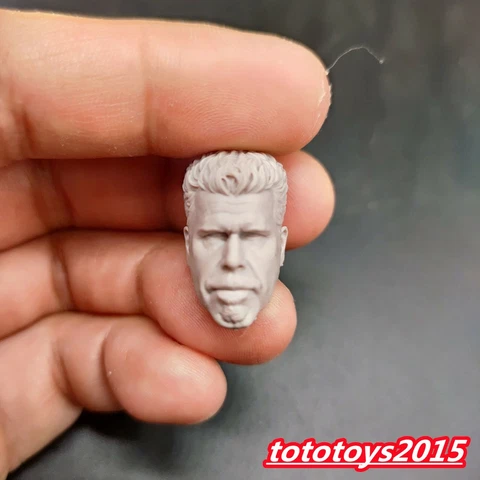 DIY 1:12 Ron Perlman Sons of Anarchy Head Sculpt Fit 6'' Male Soldier Body Toy Cover