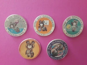Moscow 1980 Olympics. Collection badges 5 pieces # 5. USSR Soviet Union Original - Picture 1 of 12