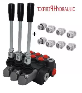 Válvula de control manual válvula de palanca manual hidráulica 40L 3 compartimentos para ADAPTADOR de doble acción - Imagen 1 de 6