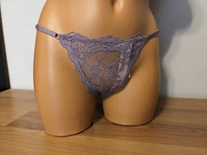 VS Dream Angels Lace Adjustable V-String Panty, 419827, Frozen Plum, Medium - Picture 1 of 5