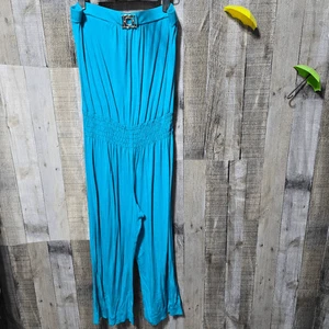 Trina Turk Jumpsuit blau trägerlos weites Bein - Bild 1 von 5
